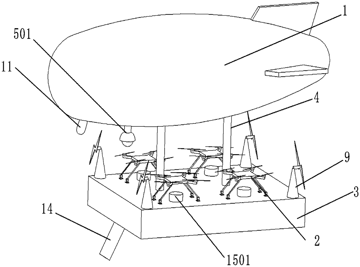 Forest airship integrating cruising, detection and striking