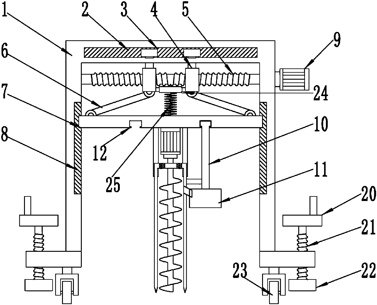 Digging device for municipal garden planting