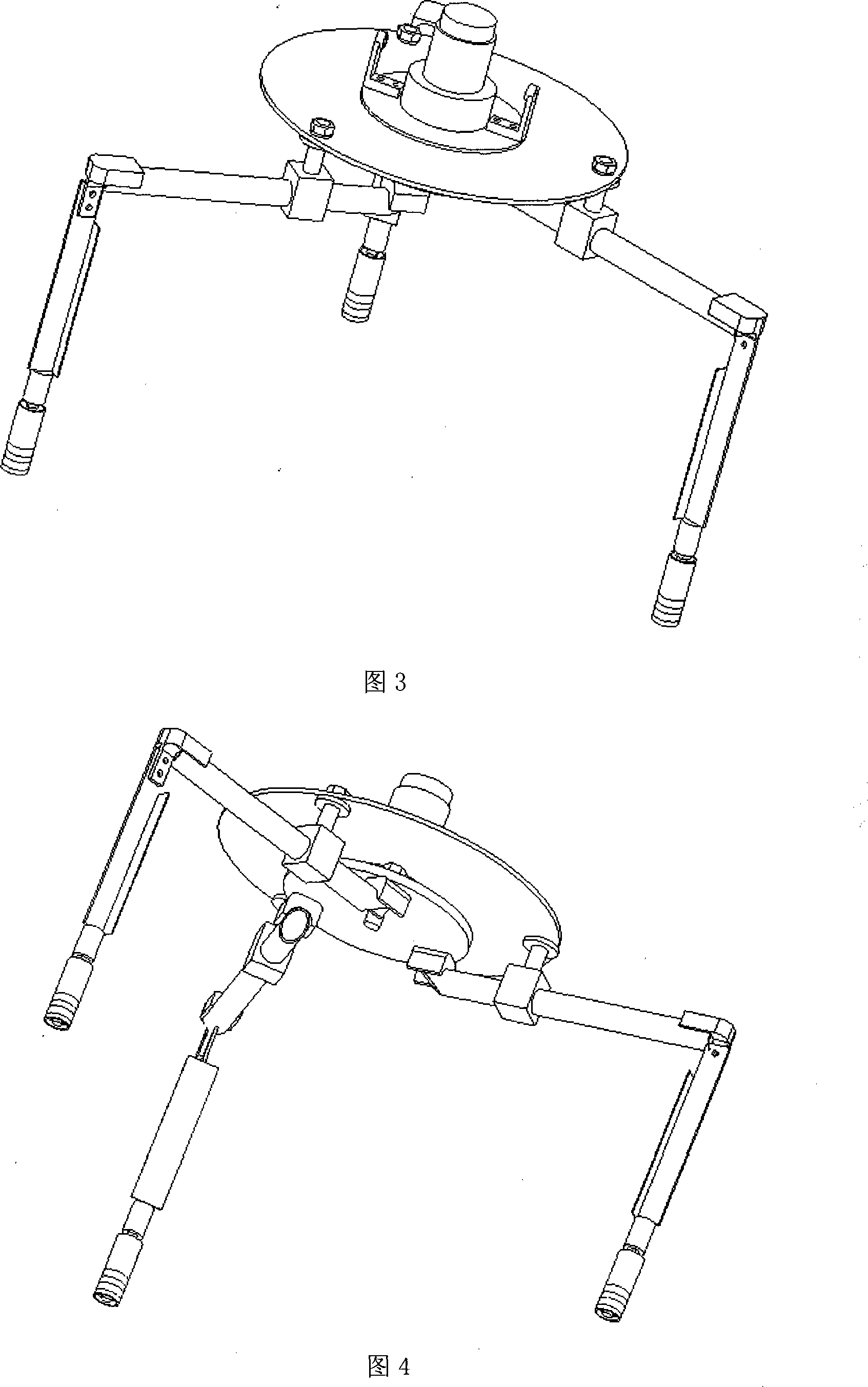 Parallel crank guide rod self-rotating positioning mechanical arm