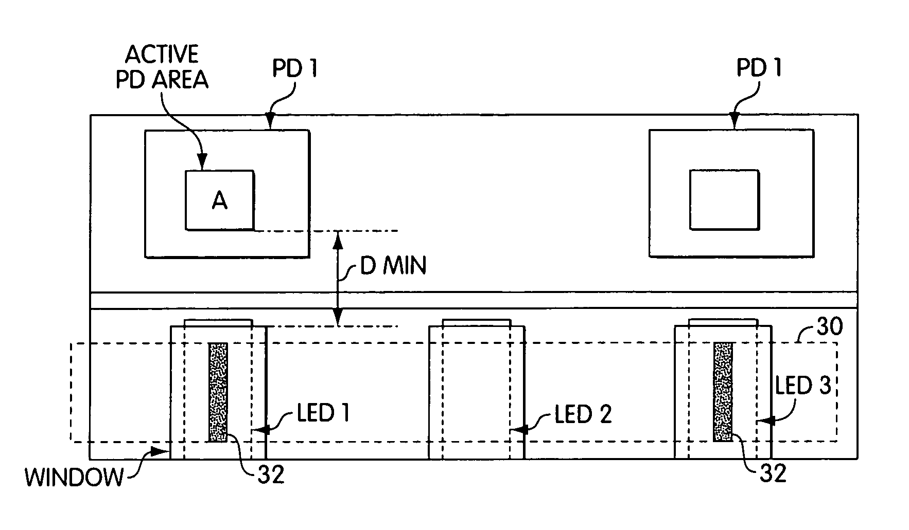 Optical arrangement for assay reading device