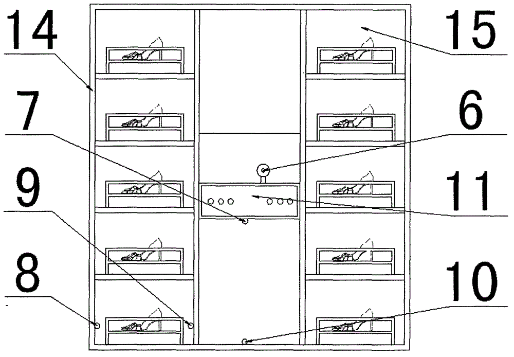 Computer control system for lifting type intelligent shoe cabinet (room) capable of selecting shoes by touch screen