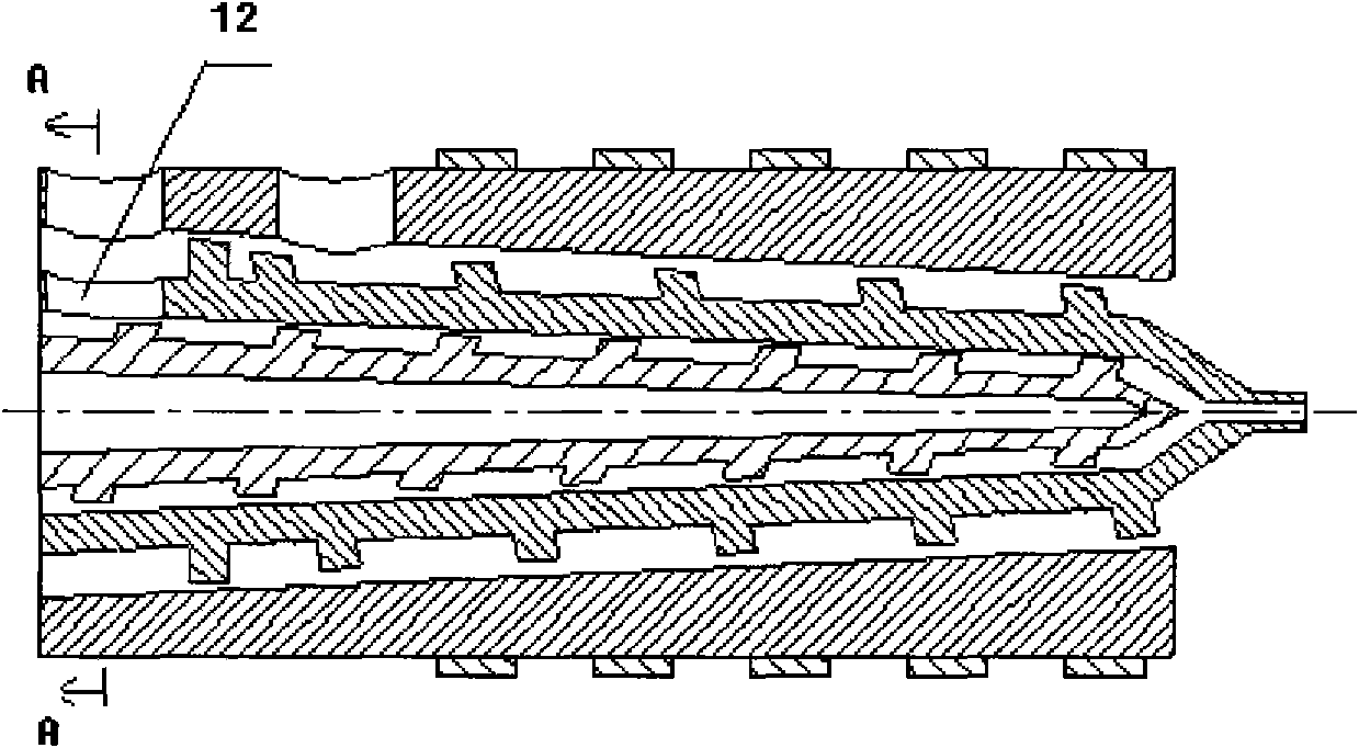 Compound co-extrusion conical screw extruder