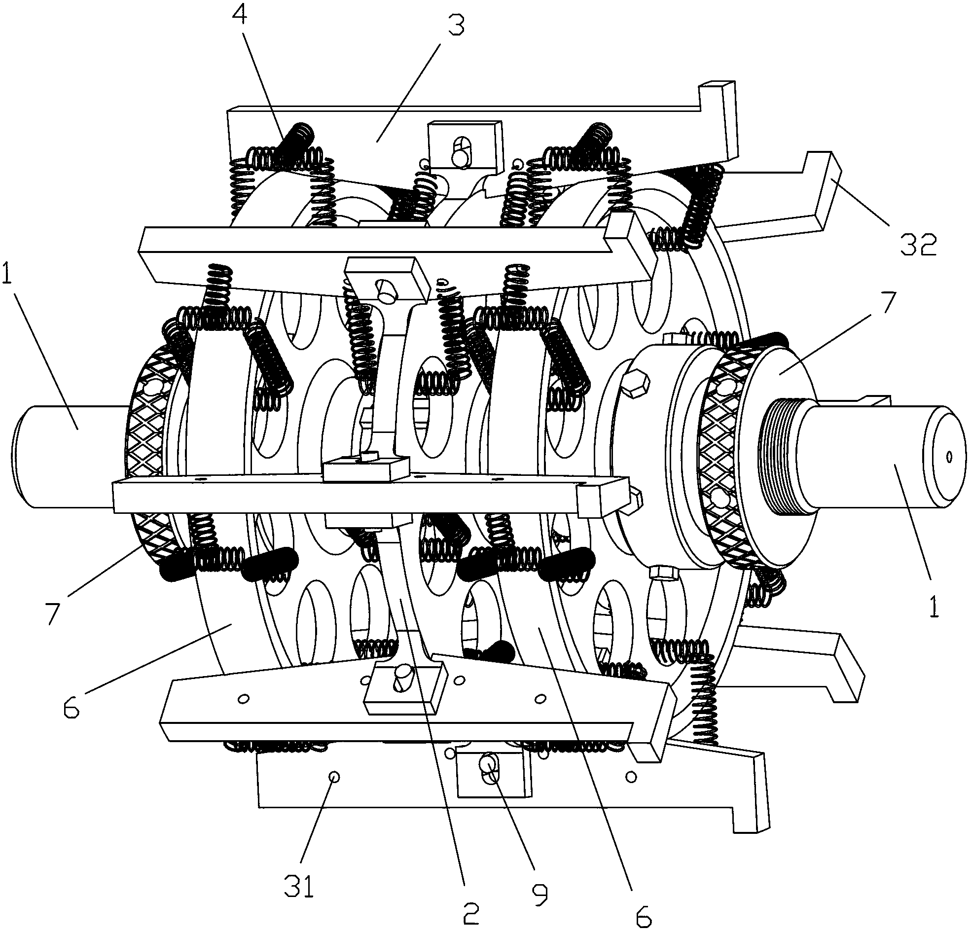 Wear-proof casing clamp with adjustable external diameter