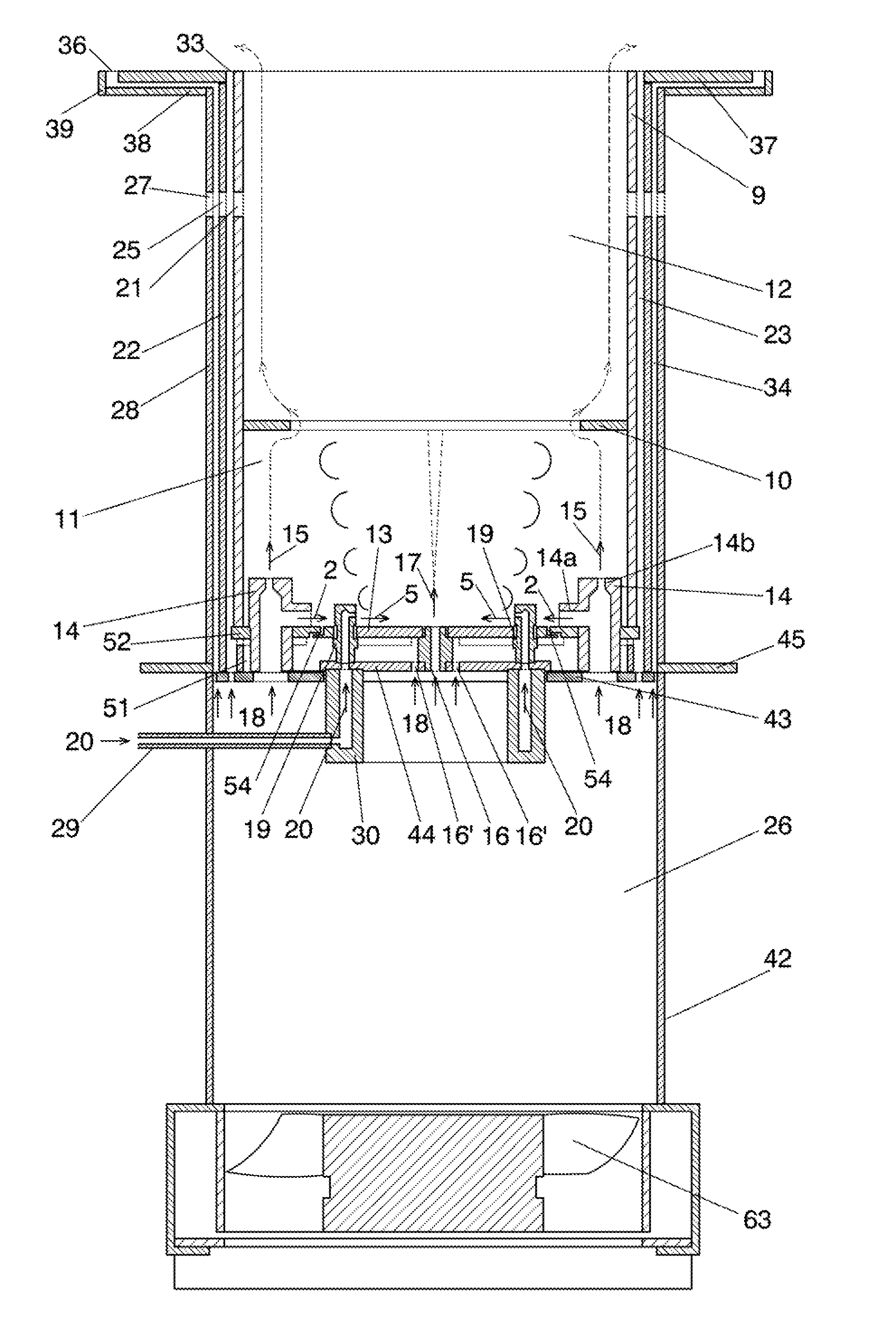 Device for generating and transmitting heat capable of operating with fuel in any physical state and combustion flame