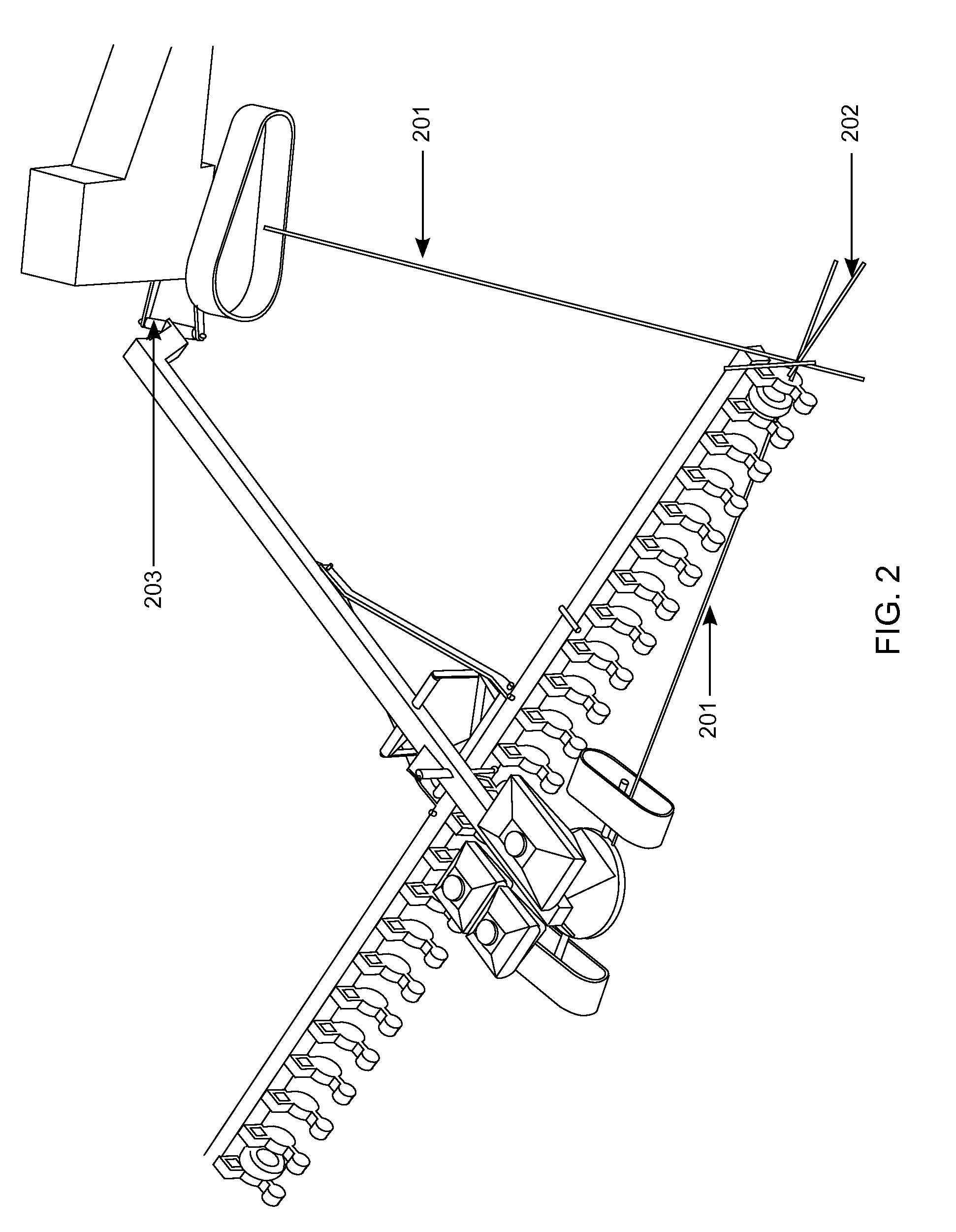 Row-producing system for agricultural crops