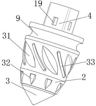 Novel rotary excavating tooth coal cutting tooth of shield tunneling machine