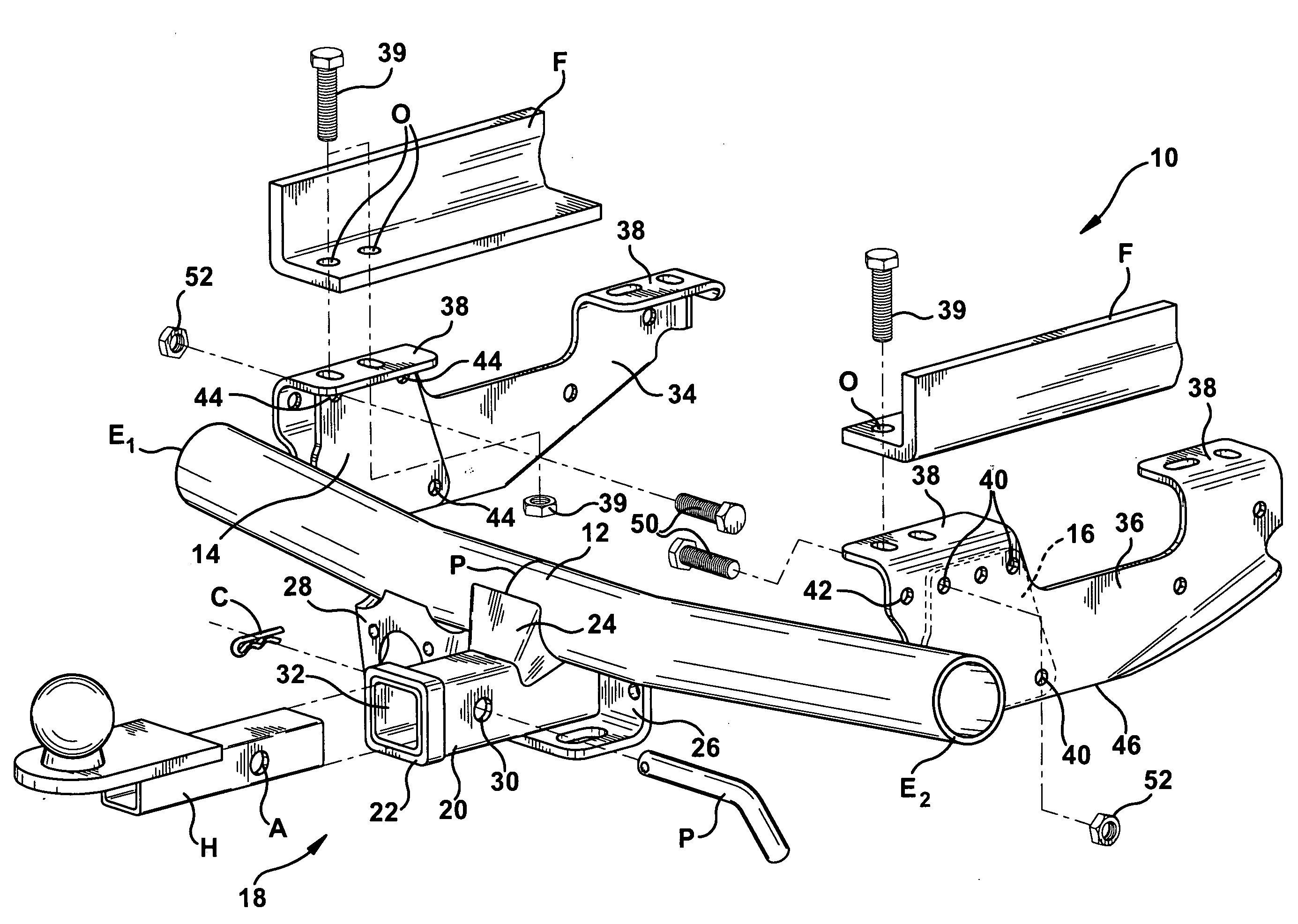 Adjustable towing hitch assembly