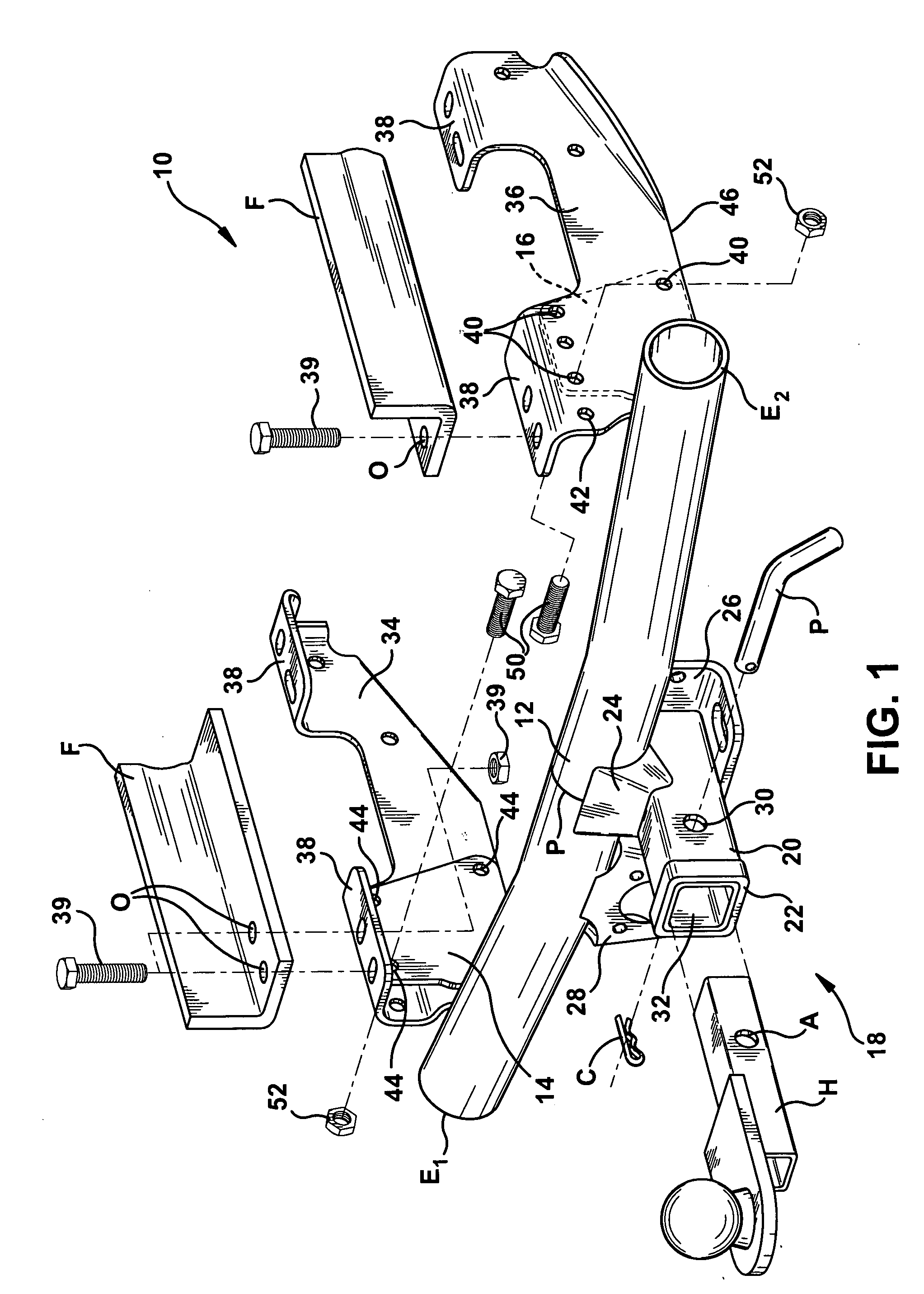 Adjustable towing hitch assembly