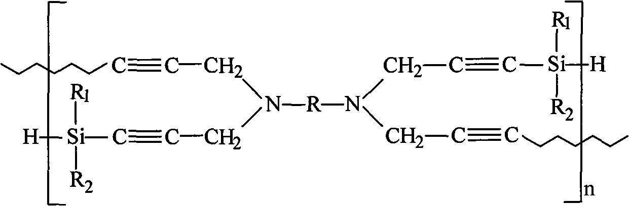 High-temperature resistant polymer with main chain containing phenylsilylene-propargyl-benzoxazole ring and preparation method thereof