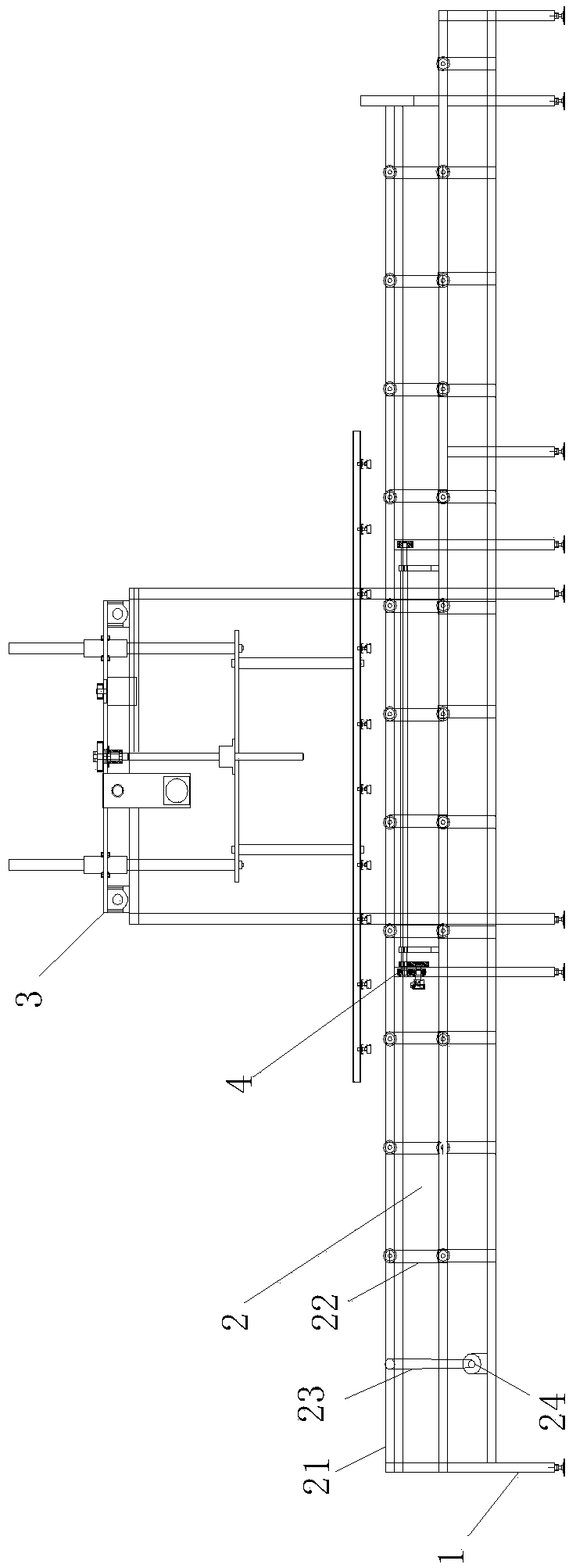 Full-automatic sectional material stacking machine