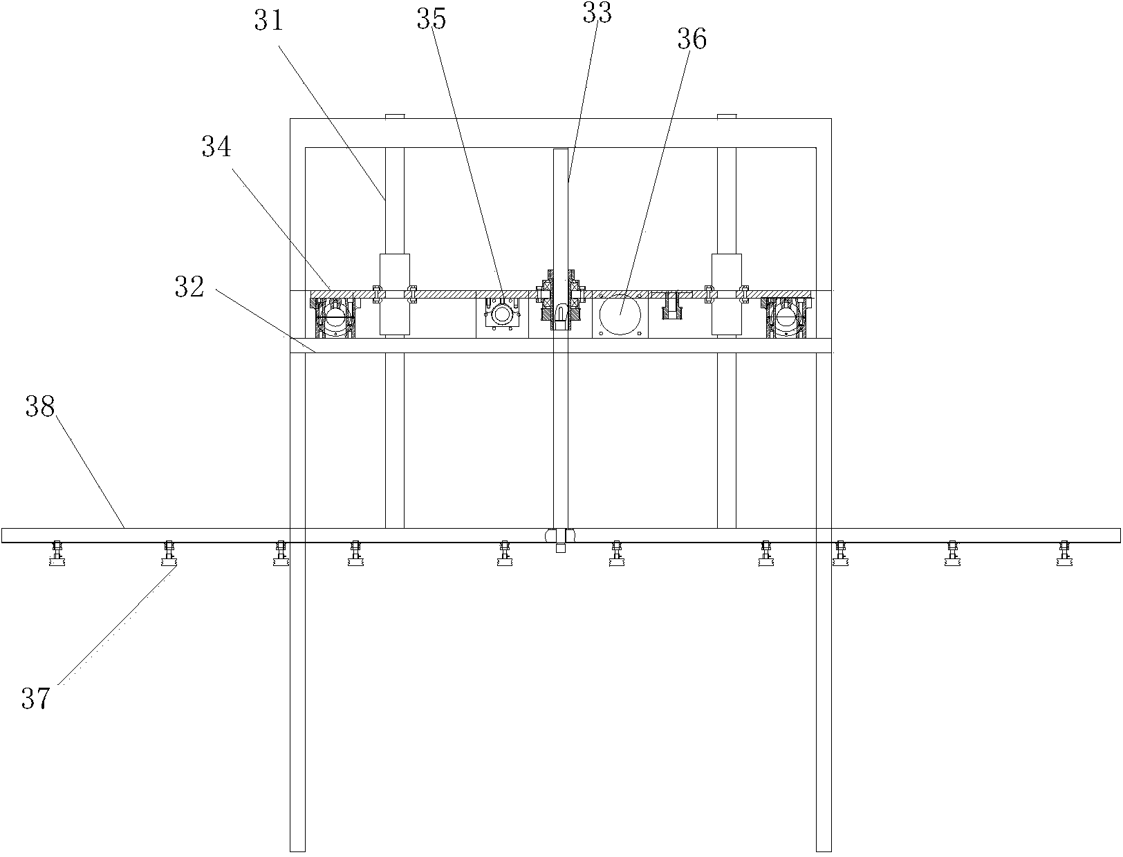 Full-automatic sectional material stacking machine