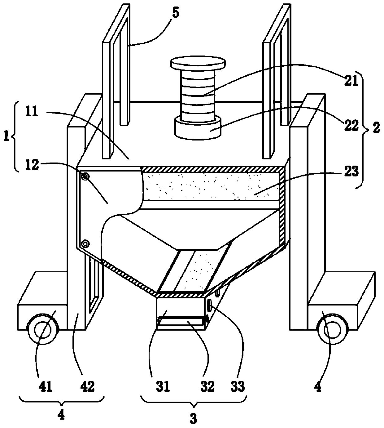 Self-moving sediment gap water collecting device