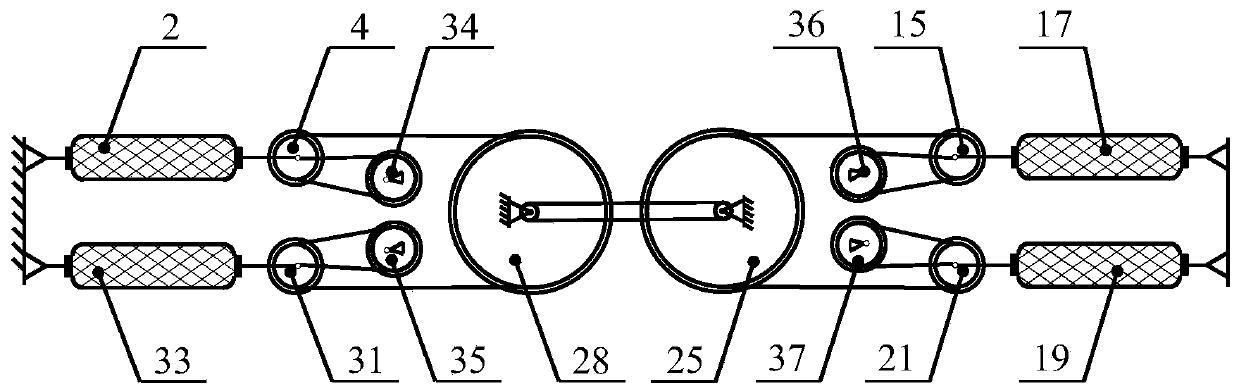 Two-degree-of-freedom combined joint with hydraulic artificial muscle displacement amplification