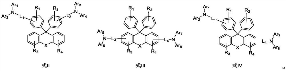 Luminescent material based on fluorene arylamine compounds, preparation method of luminescent material and organic electroluminescent device