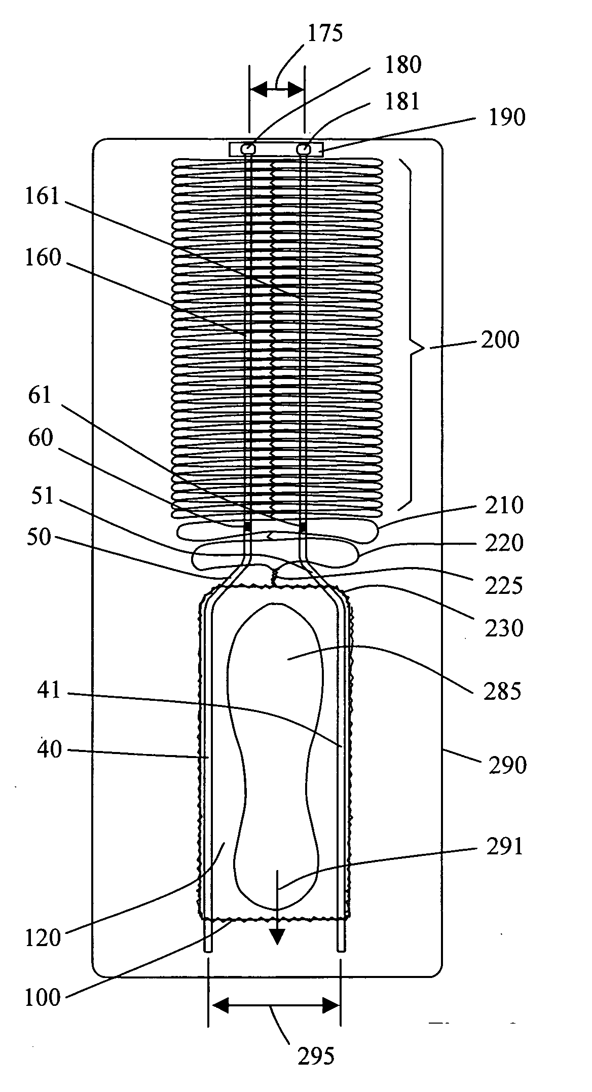 Shifting rail in a package of disposable shoe covers