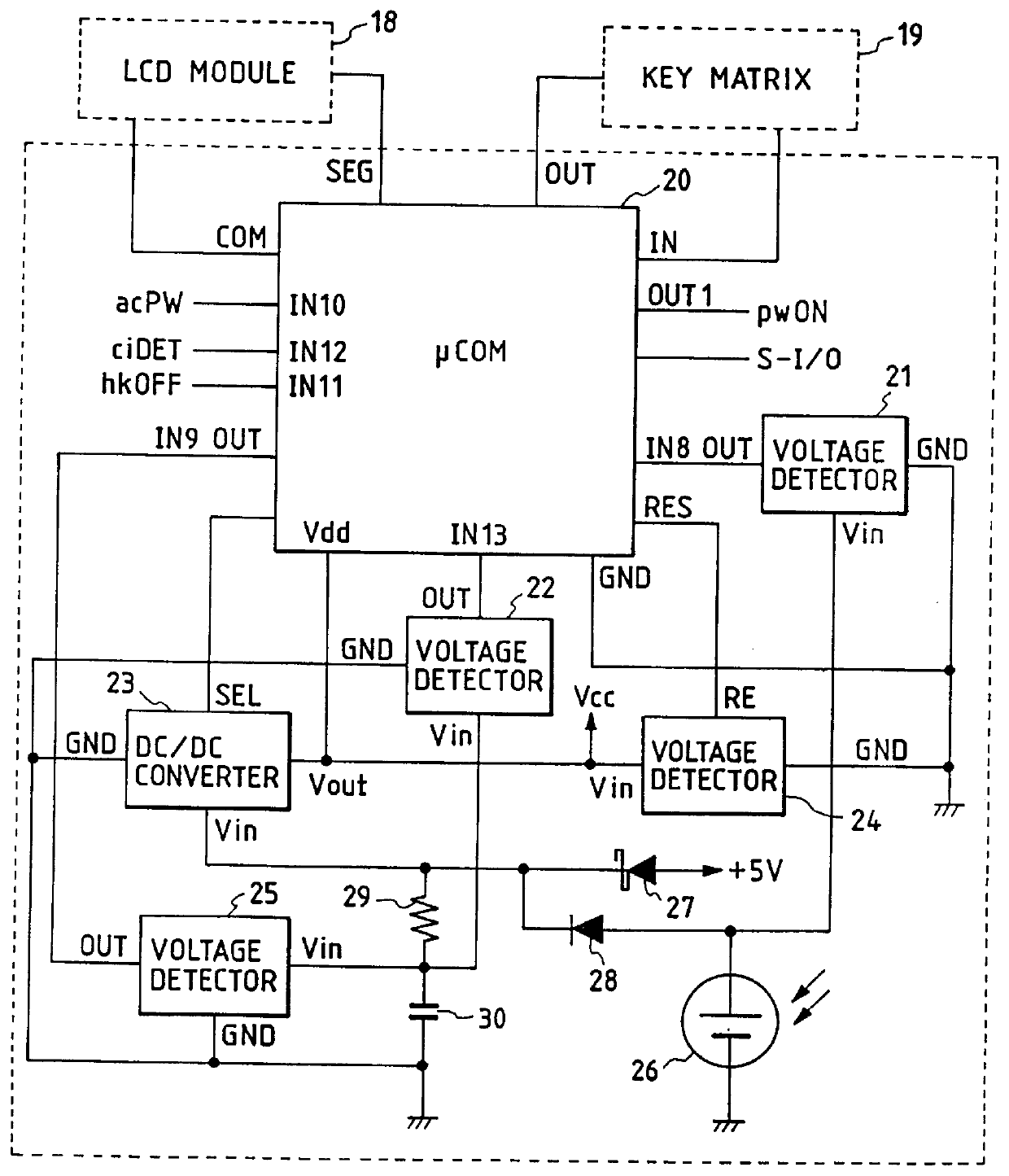 Facsimile machine for controlling a power supply in consonance with a detected call signal