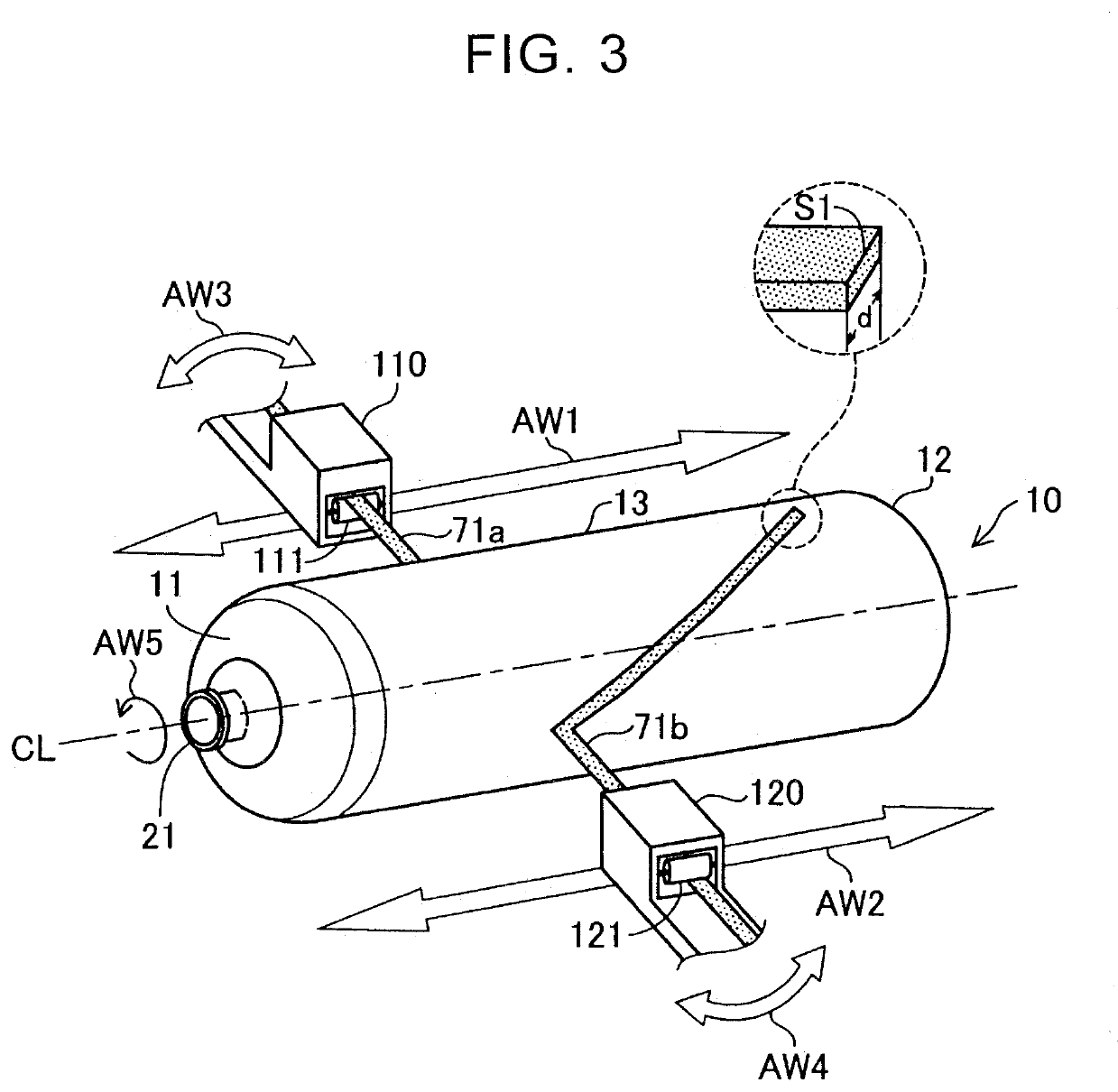 Filament winding apparatus, filament winding design method, and manufacturing method of tank