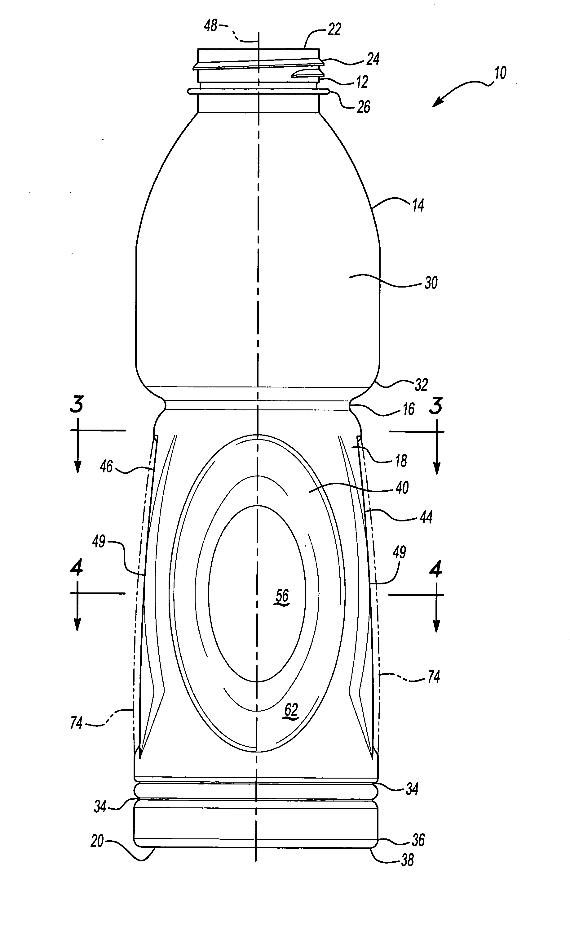 Hot fillable container