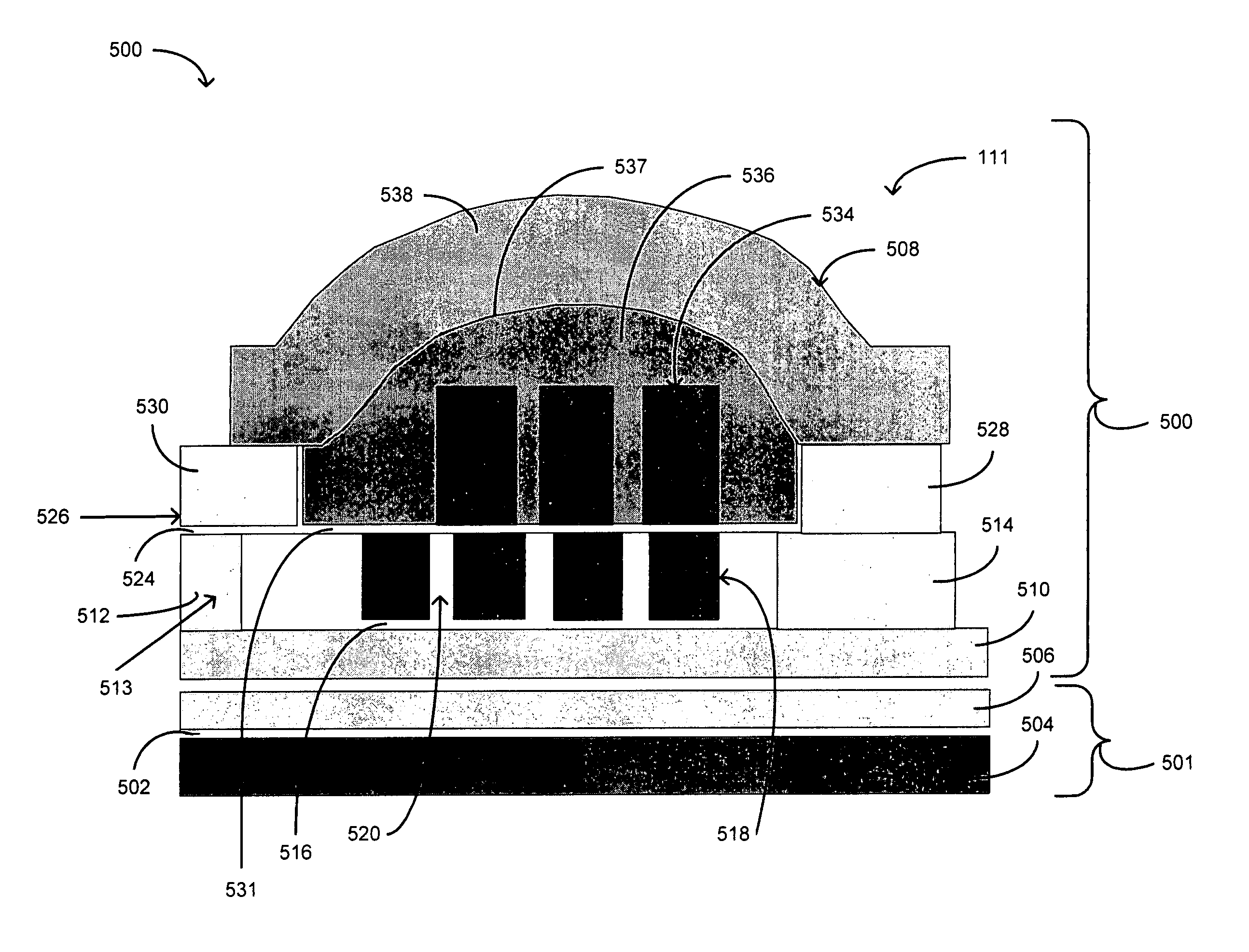 Well use of space for low resistance coil design for write head