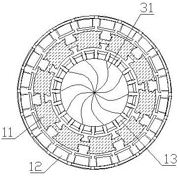 Umbrella-type efficient excitating middle-through oblique impact type hydrogenerator and work doing method thereof