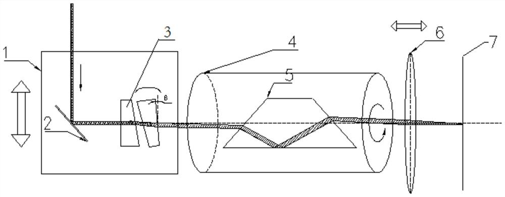 Rotary cutting and punching device based on dove prism