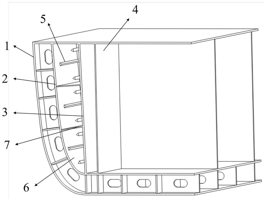 Protective liquid tank structure for resisting underwater explosion high-speed fragments