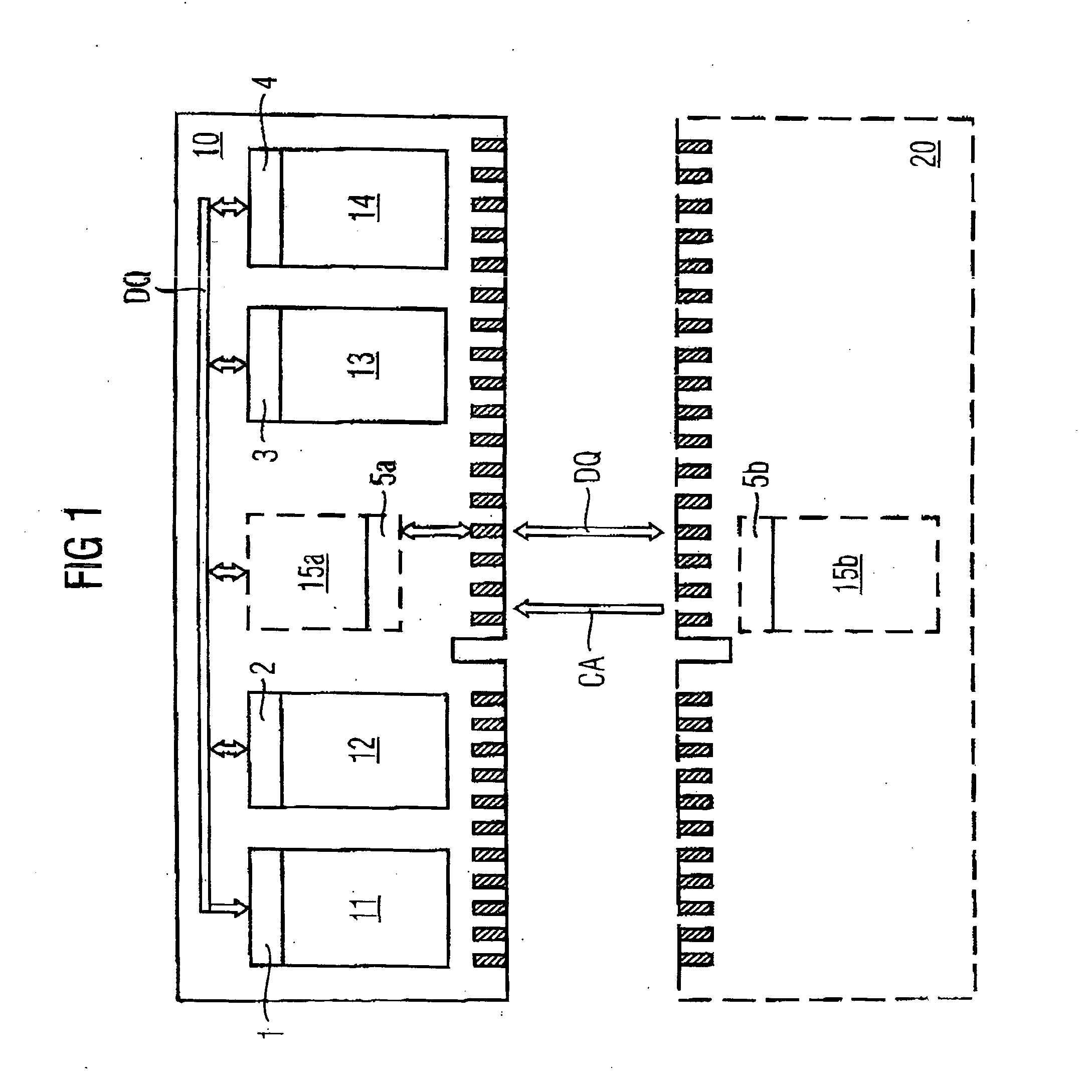 Semiconductor memory system and method for the transfer of write and read data signals in a semiconductor memory system