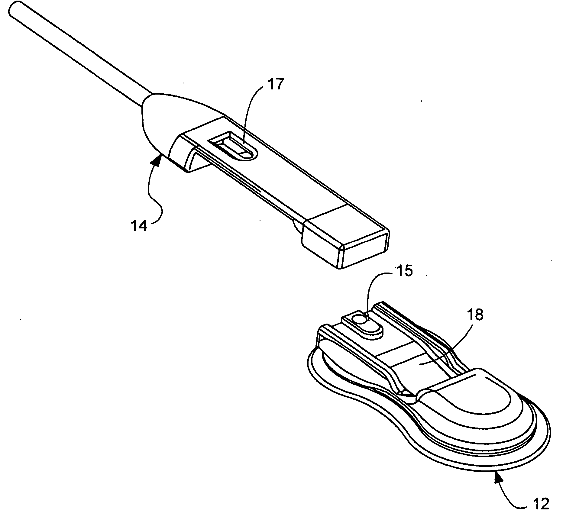 Near infrared spectroscopy device with reusable portion