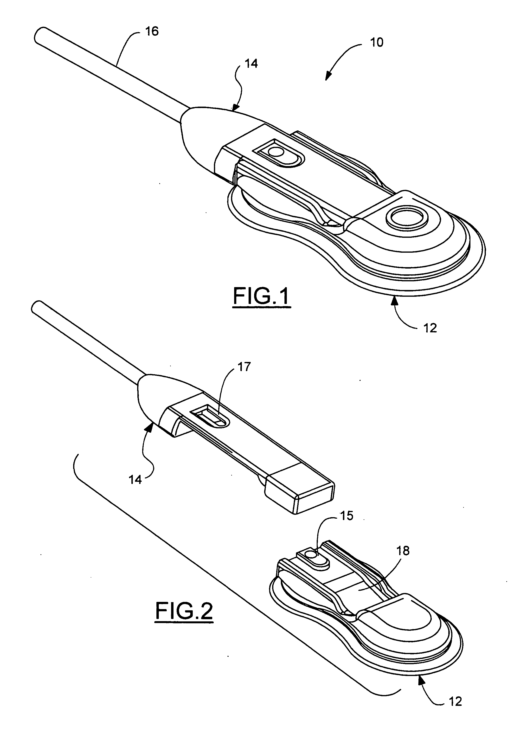 Near infrared spectroscopy device with reusable portion