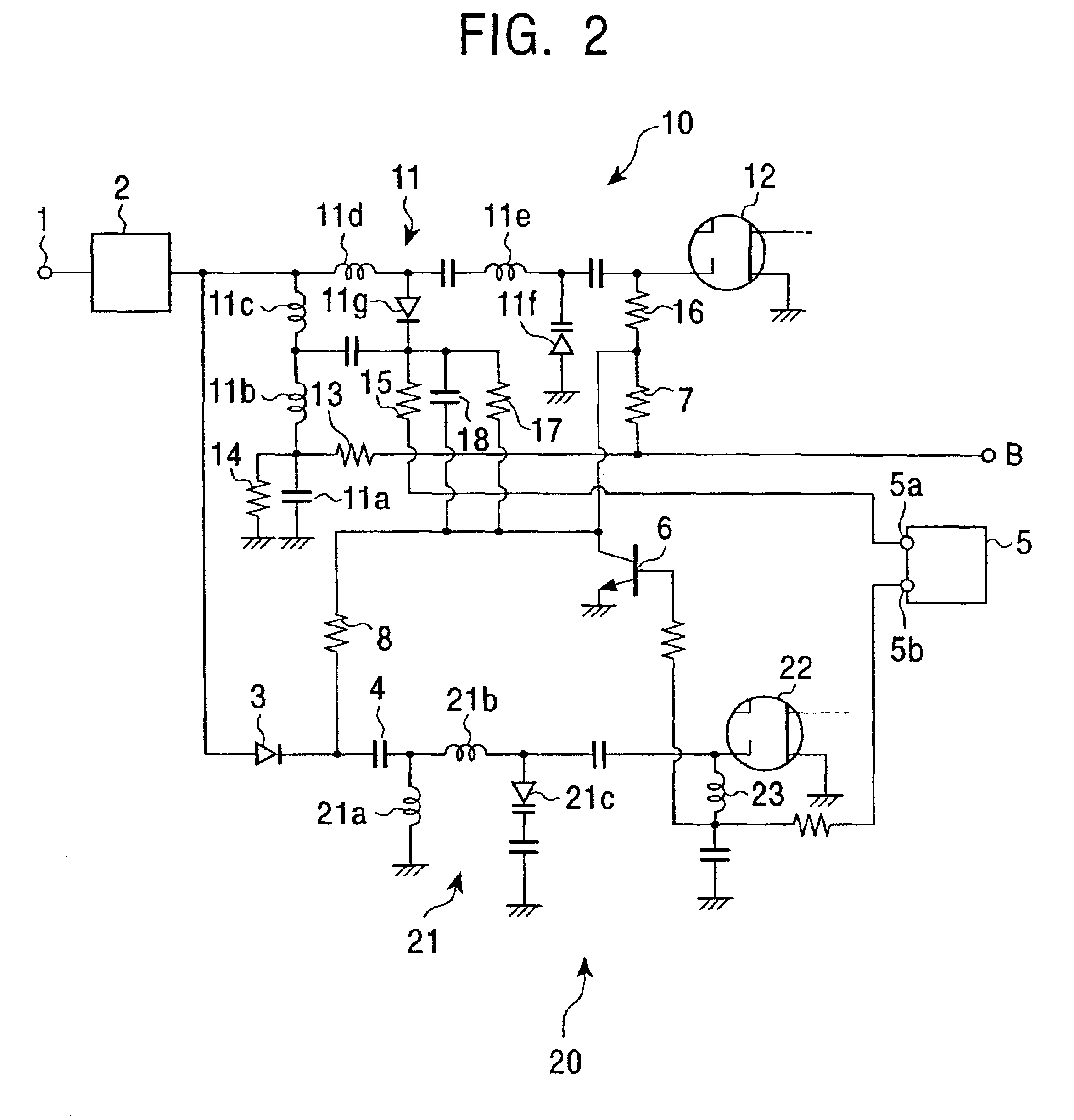 Tuner for receiving television signal in VHF band and UHF band