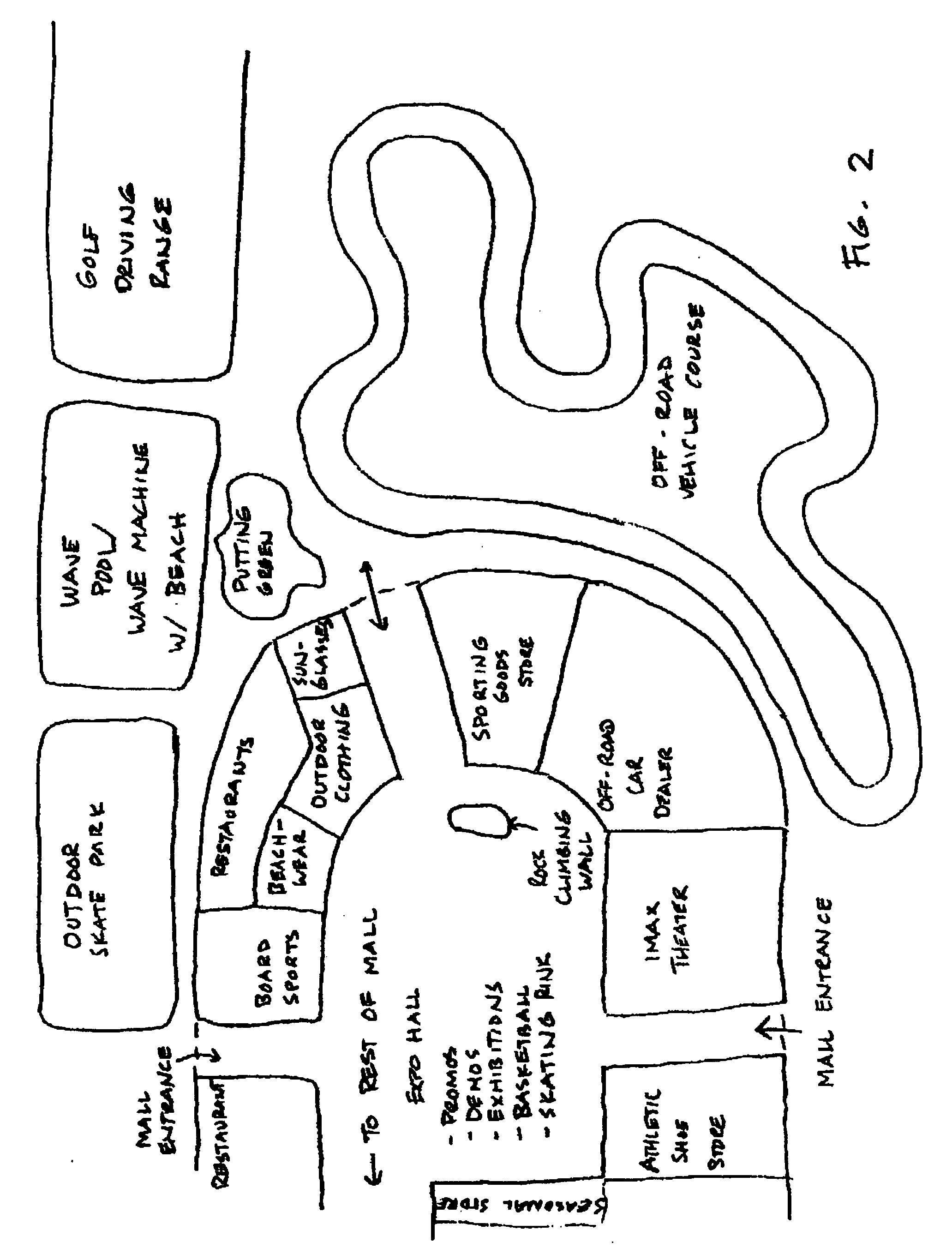 Off-road vehicle course associated with commercial complex