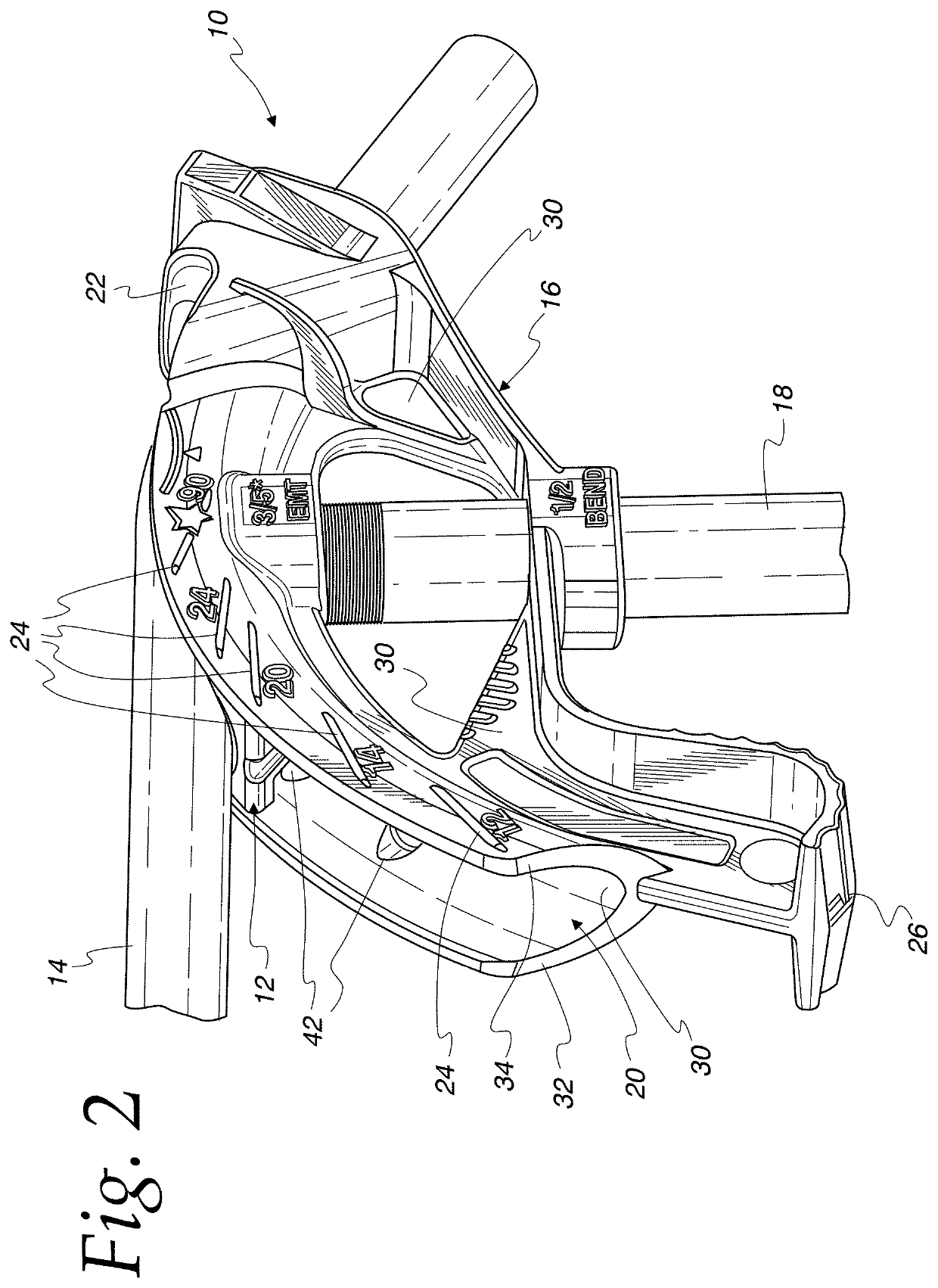 Manual conduit bender with angle setter