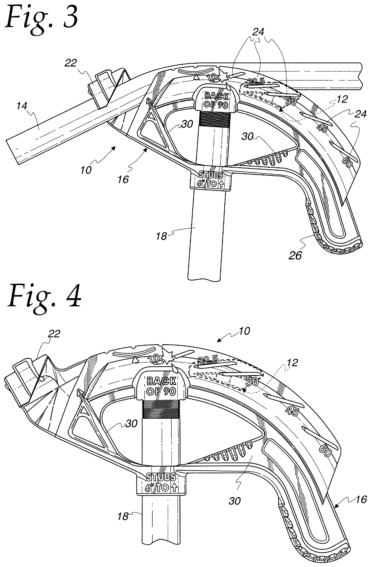 Manual conduit bender with angle setter