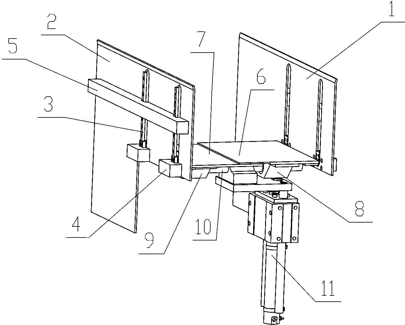 Stepping type automatic discharging device for packing fine dried noodles