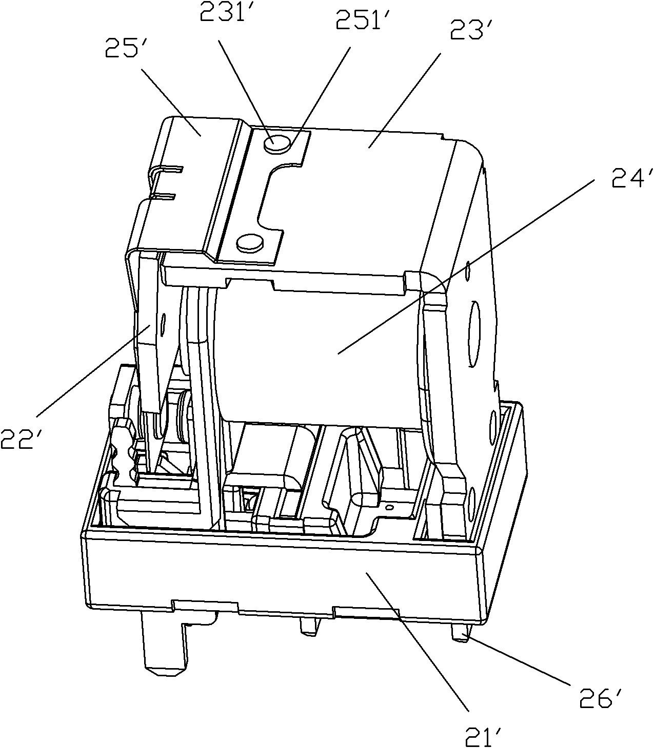 Electromagnetic relay suitable for automatic production and with reliable electroconductivity and assembling method thereof