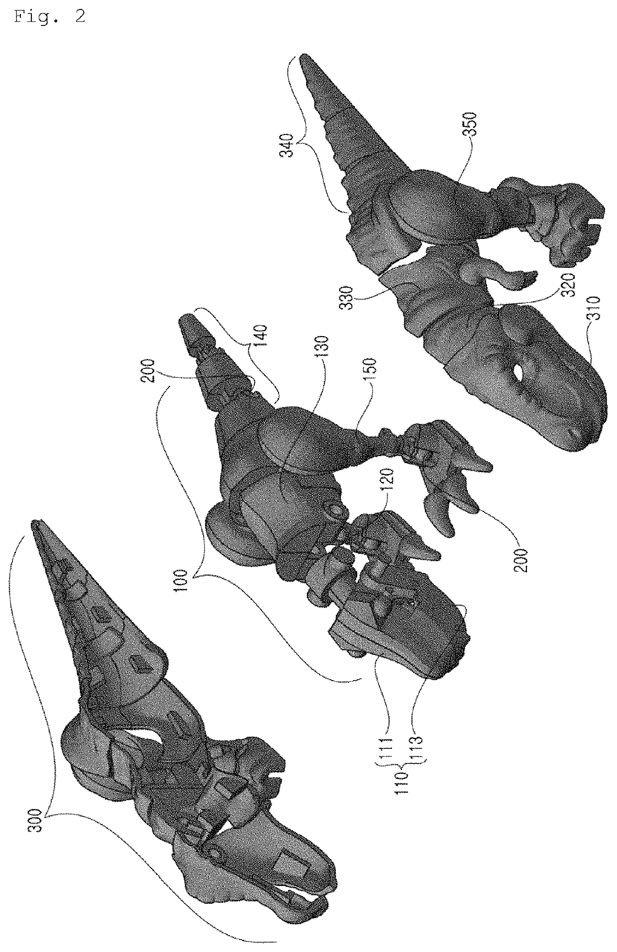 Prefabricated dinosaur model