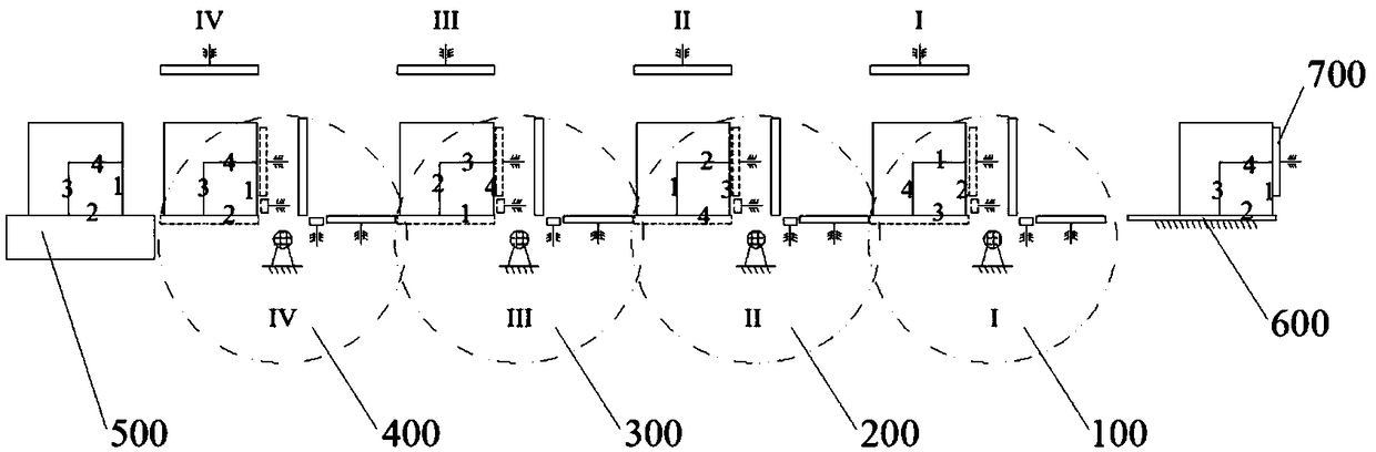 Multi-position four-side continuous turnover foam pressing device and method