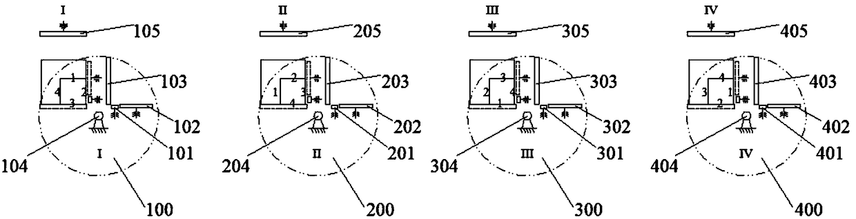 Multi-position four-side continuous turnover foam pressing device and method