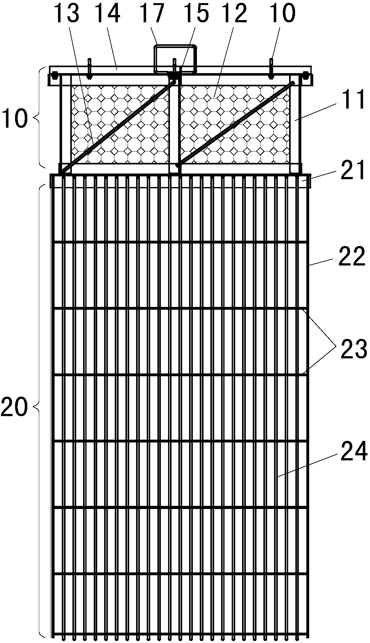 Hanging floating type trash holding device