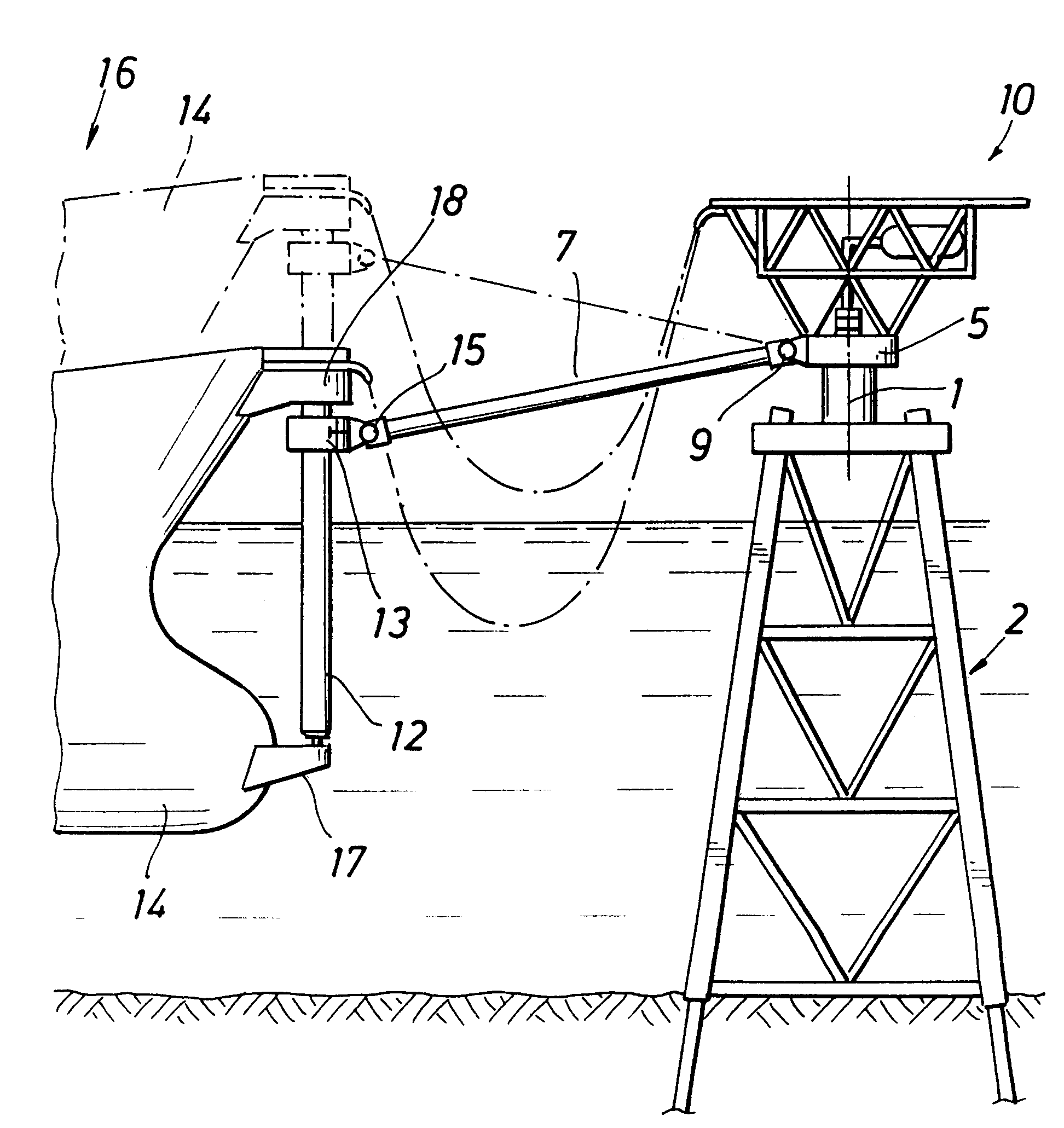 Torsion spring torque arm yoke mooring system