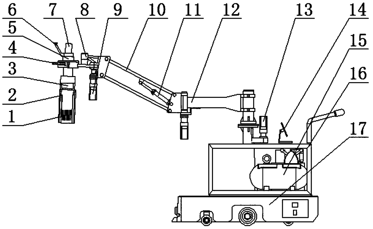 Equipment capable of intelligently disassembling and assembling truck tail hook frame layer board bolts