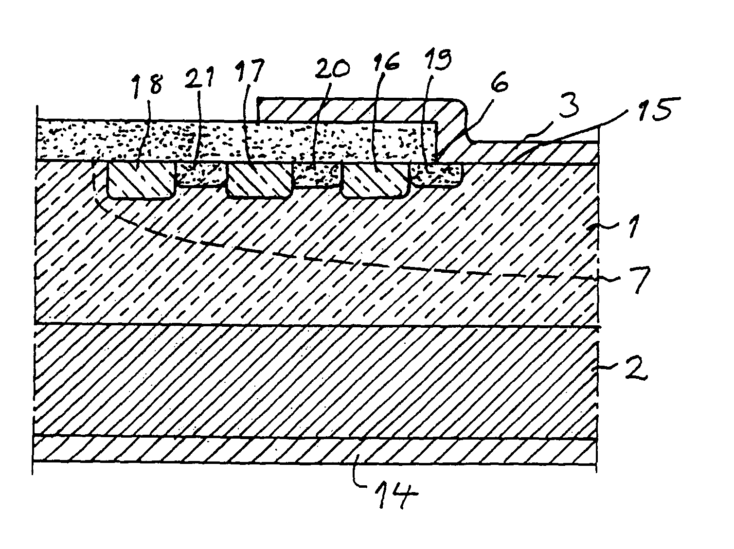 Semiconductor device comprising a junction having a plurality of rings