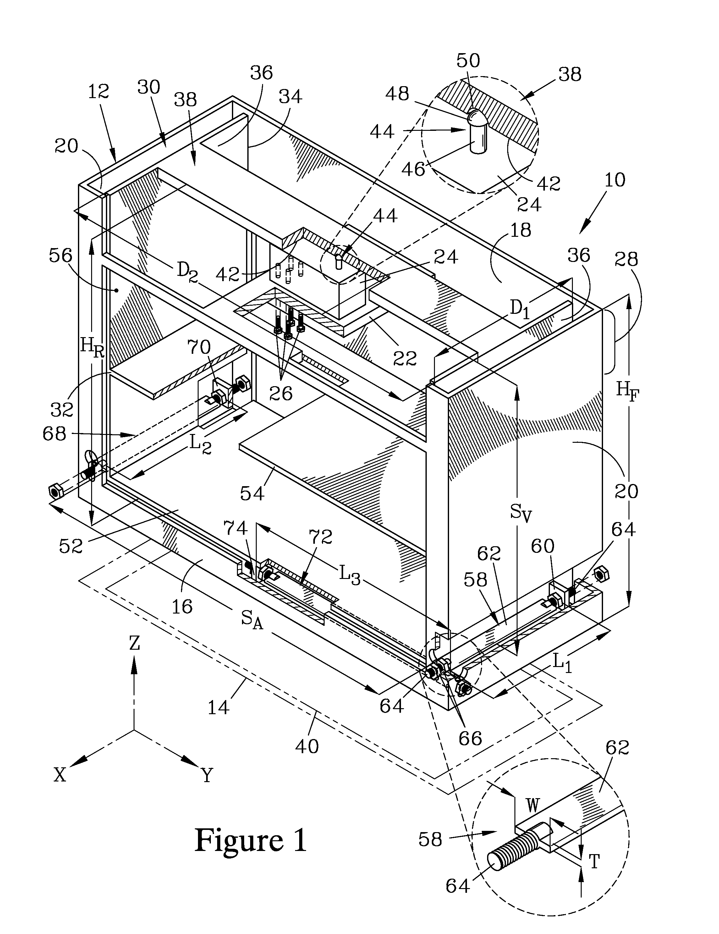 Shelving system for use with load cell