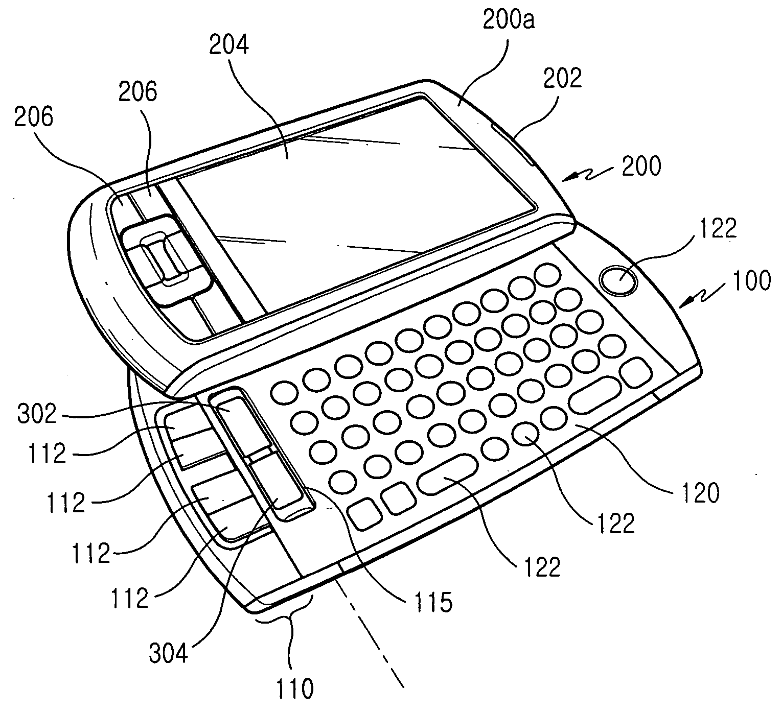 Sliding/swing-type portable digital communication apparatus