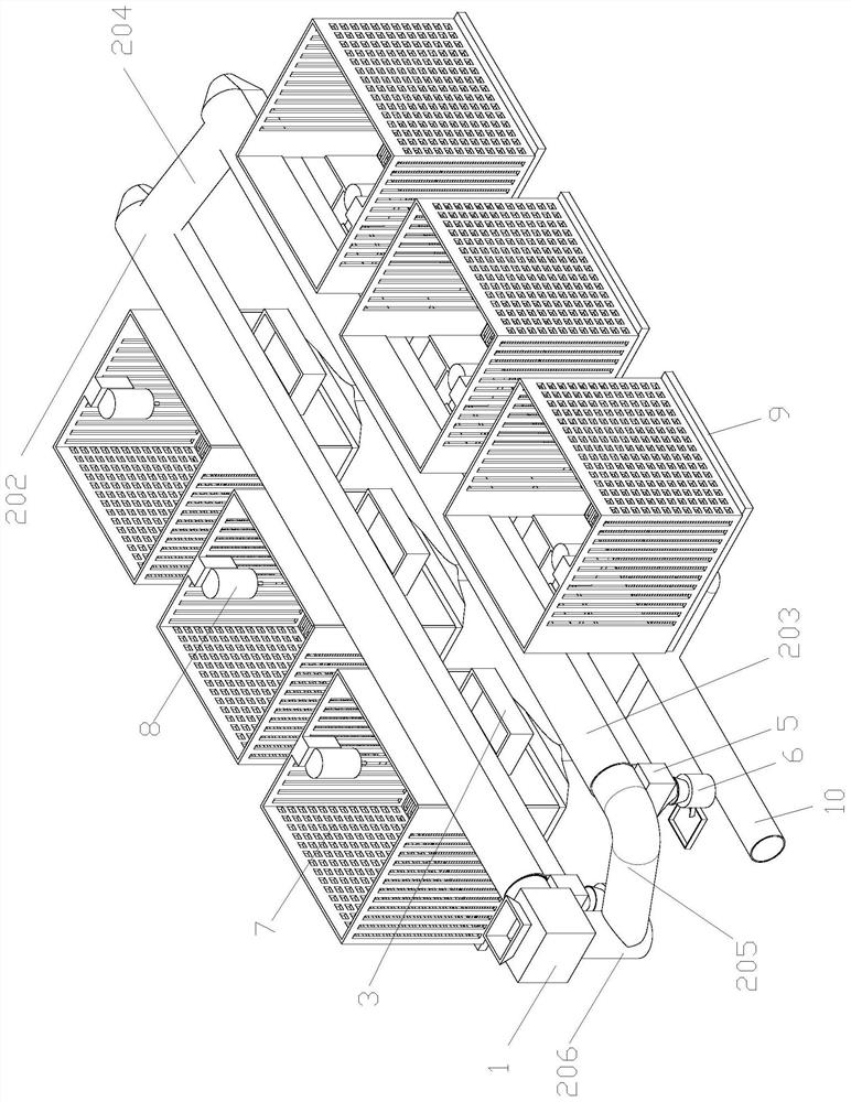 Automatic energy-saving type rabbit feeding and breeding device and breeding method