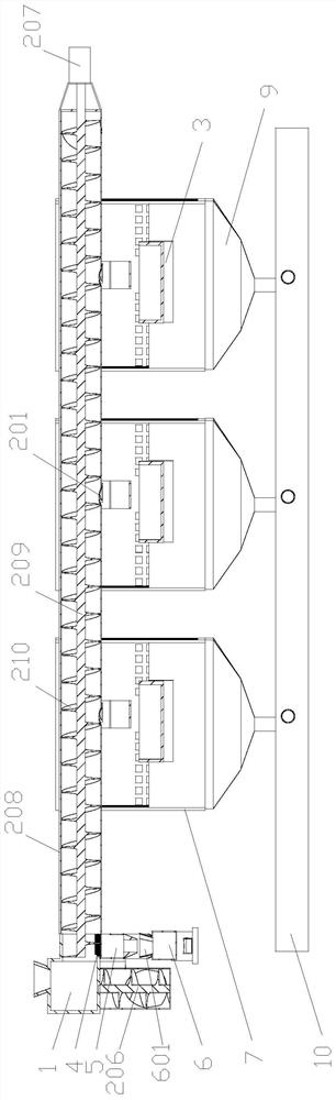 Automatic energy-saving type rabbit feeding and breeding device and breeding method