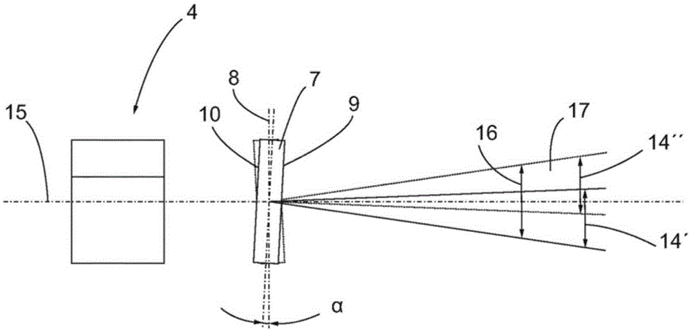 Optoelectronic detection device and method for detecting the environment of a motor vehicle in a scanning manner