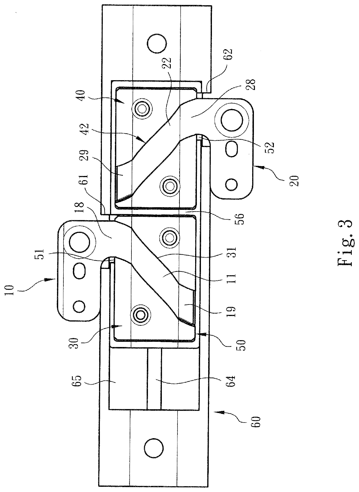 Pivot shaft structure moving around virtual axis