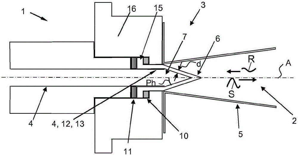 Fill level measuring device for determining and monitoring the fill level of a medium in the process space of a container by microwave transit time measurement