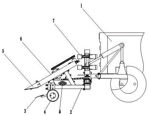 Garlic harvesting machine